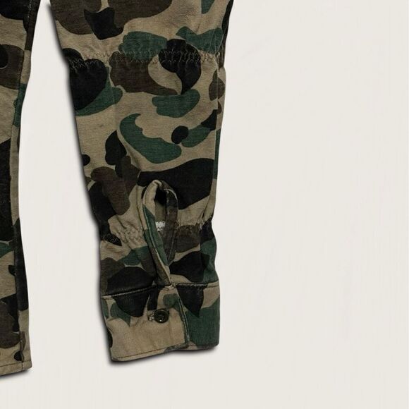 VTG Five Brothers Chamois Flannel Shirt Frogskin Duck Hunt Camo Custom Sleeves - Picture 3 of 11